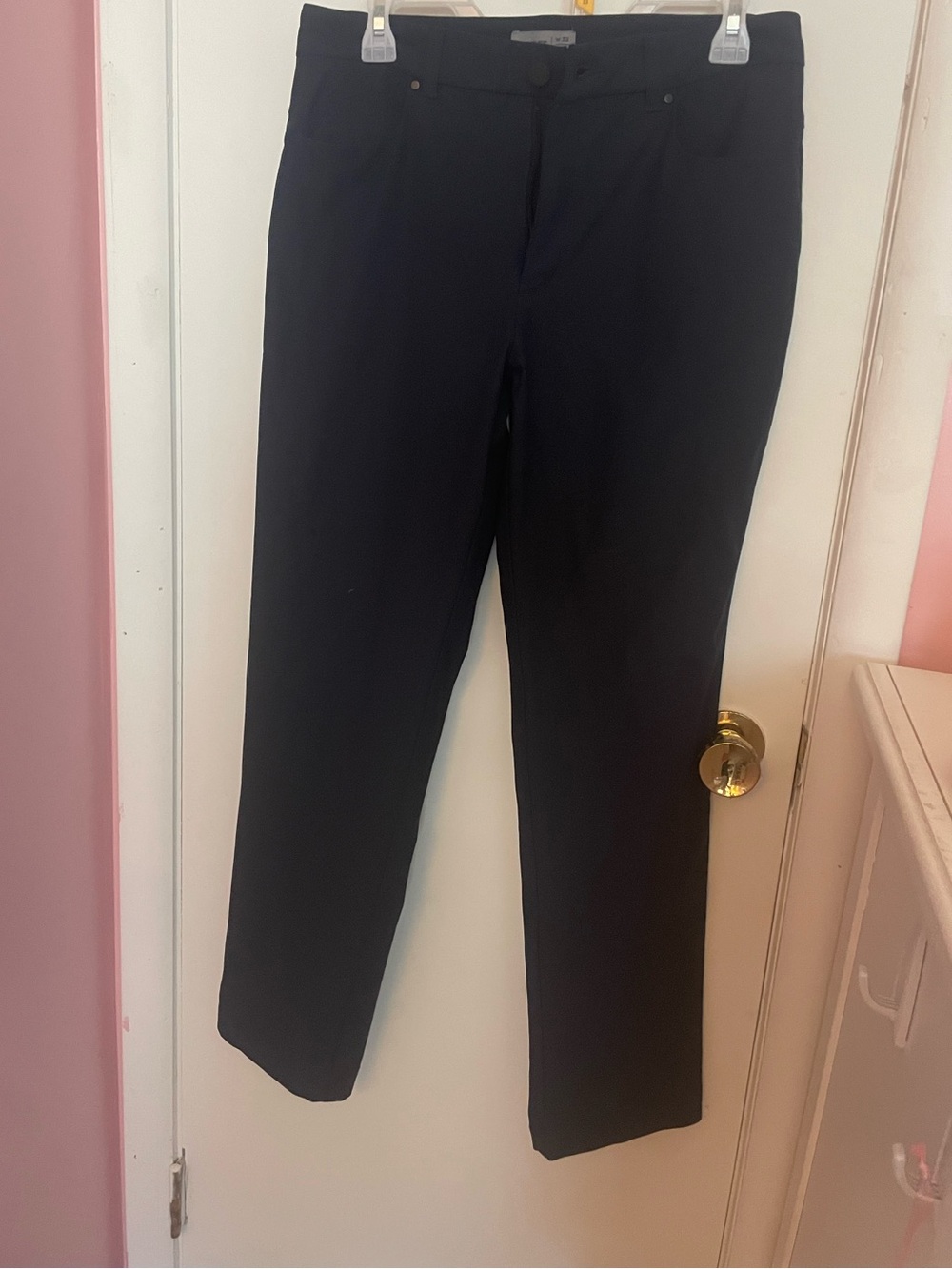 Men's Navy Classic Straight Dress Pants
